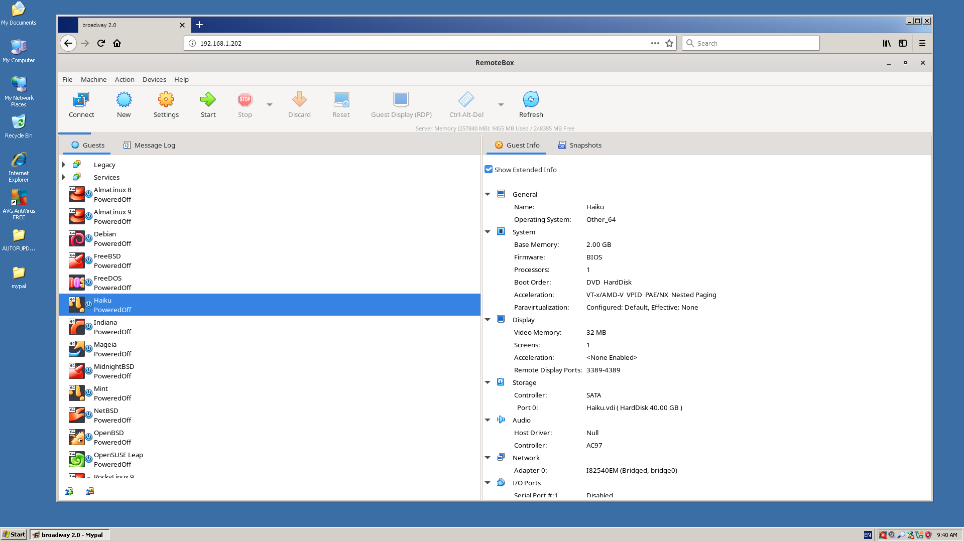 RemoteBox WA 3.5 on Windows XP with MyPAL